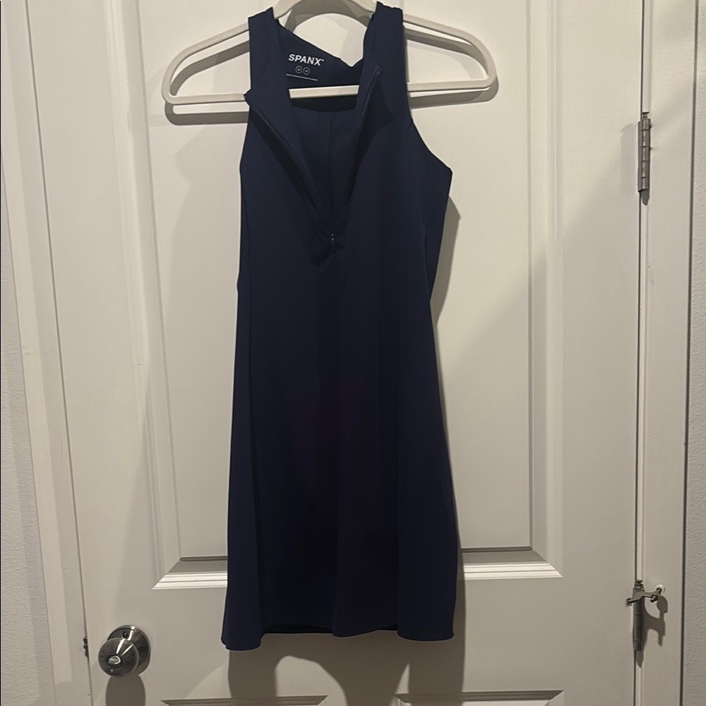 SPANX Blue Sheath Halter Mini Dress